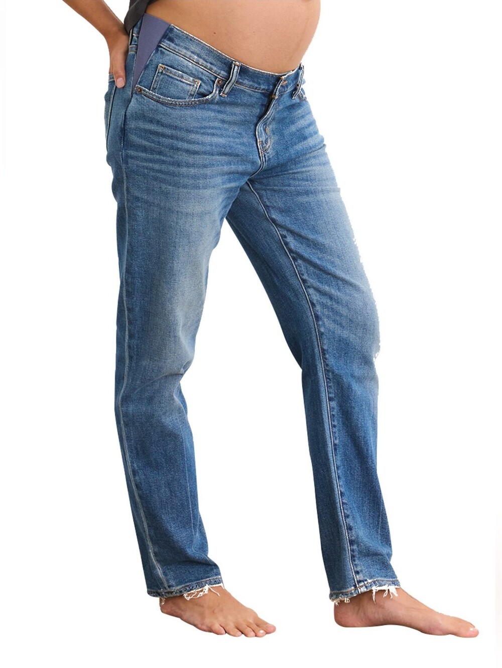 HATCH The Boyfriend Maternity Jeans, Size 27, Blue Wash, Stretchy Waistband